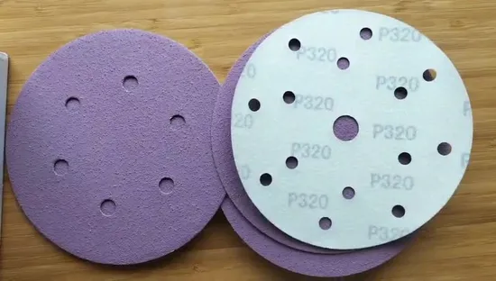 Multi fori 6 pollici 150mm Ossido di alluminio Disco abrasivo Gancio e anello Carta vetrata Disco Carta vetrata abrasiva automatica